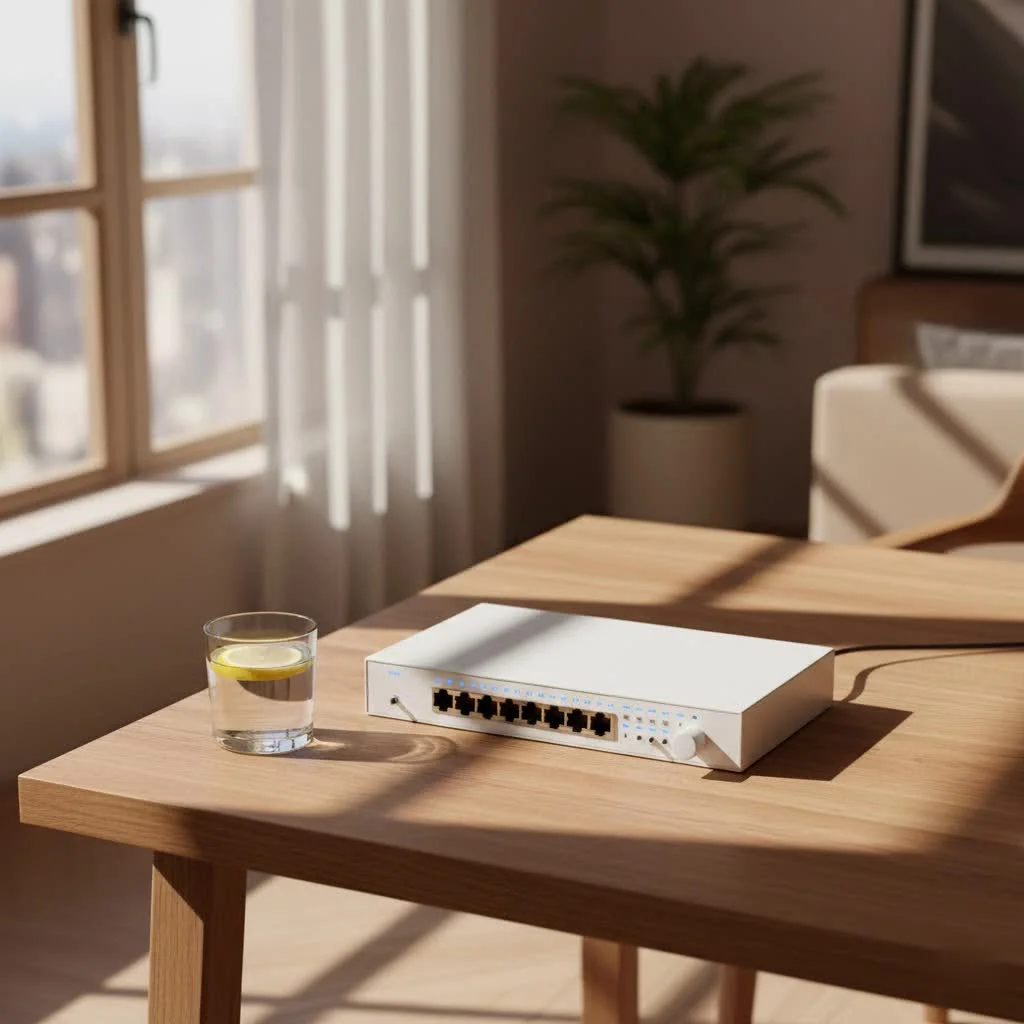 UniFi PoE switch powering multiple network devices