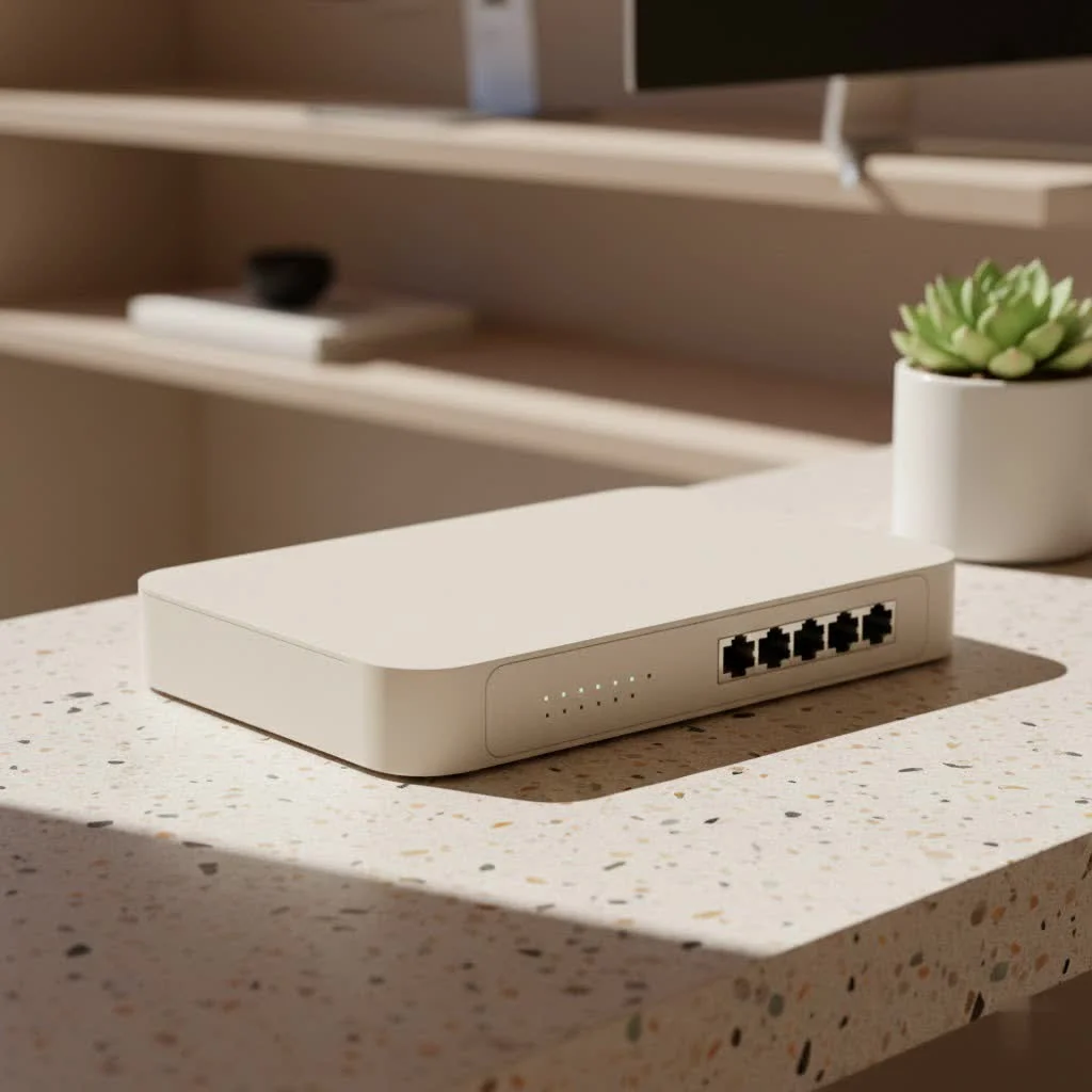 Power over Ethernet switch connecting various network devices